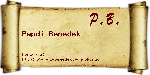 Papdi Benedek névjegykártya