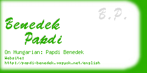 benedek papdi business card